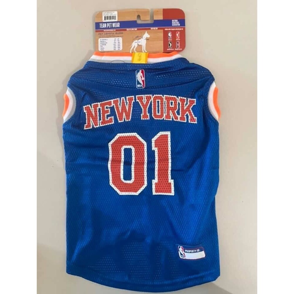 NWT New York Knicks Pet Jersey for Dogs/Cats w/Gold Championship Patch Sz Large
